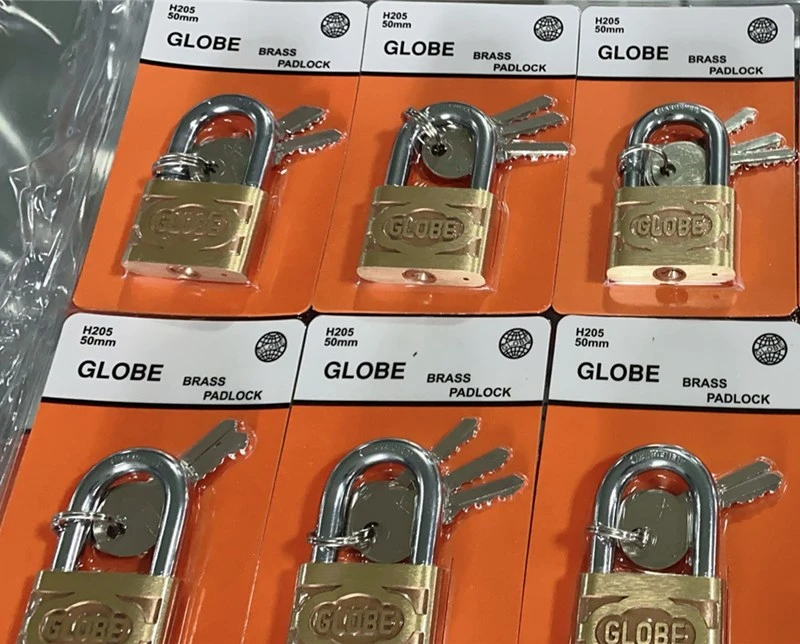 20, 25, 30, 40, 50, 60mm Globe Brass Padlock with 3 Steel Key