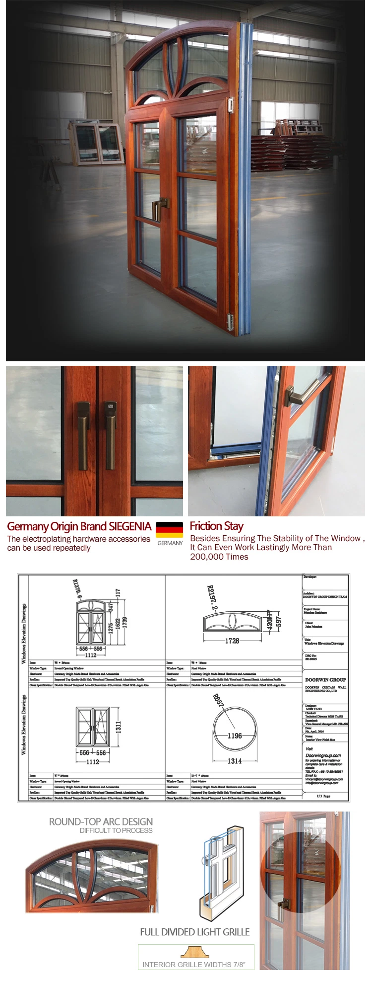 Modern Design Window for Your House, Circular/Round or Any Customized Shape Wood Specialty Glass Window