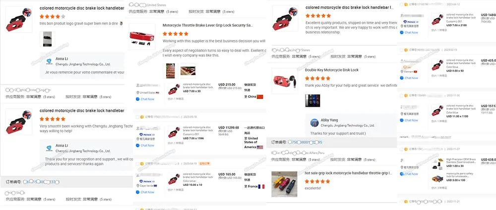 Factory Wholesale Motorcycle Accessories Motorbike Caps Safety Throttle Brake Neck Lock Handlebar Grip Lock