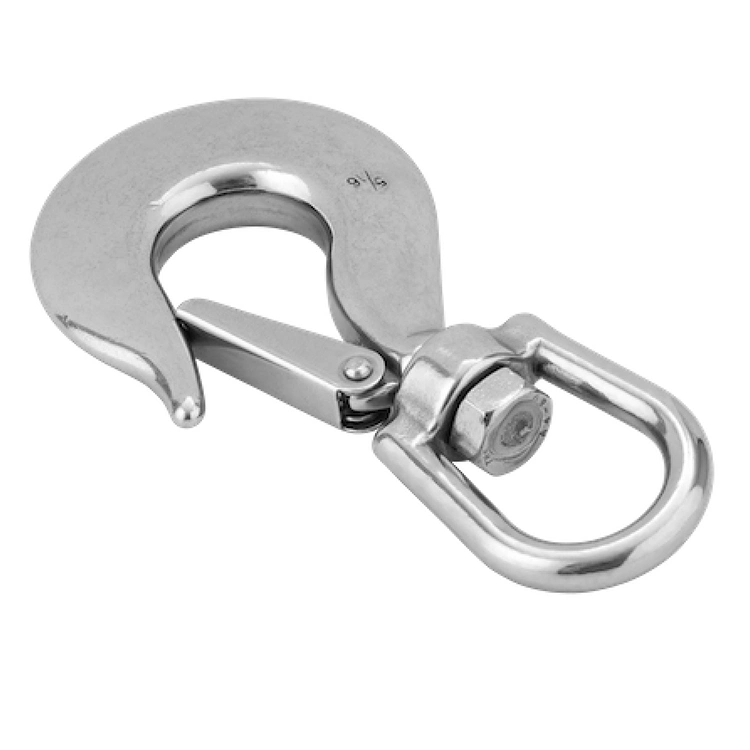 Stainless Steel Swivel Type Eye Slip Cargo Lifting Hook with Safety Latch