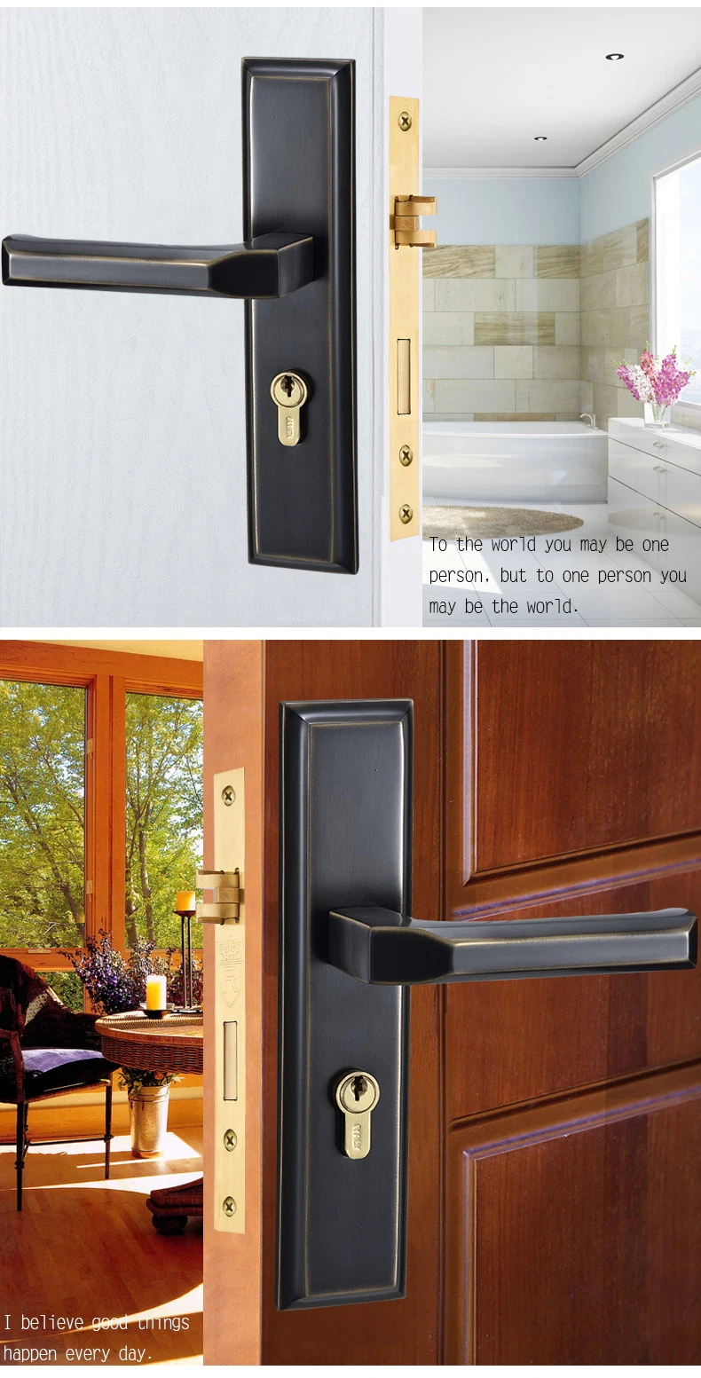 Bedroom Main Door Handles Locks Set Brass Mortise Lever Door Lock