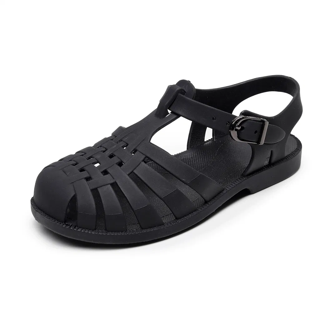 New Summer Children&prime; S Hole Shoes Flat Bottom Soft Bottom Baotou Sandals