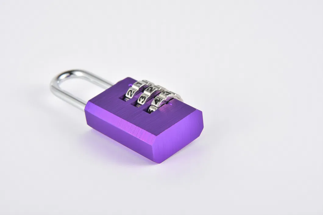 Purple Aluminum Alloy Combination Code 3 Dials Safety Economic Pad Lock