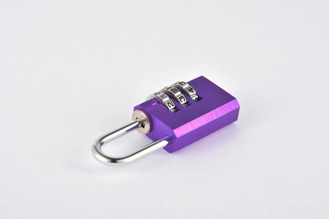 Purple Aluminum Alloy Combination Code 3 Dials Safety Economic Pad Lock