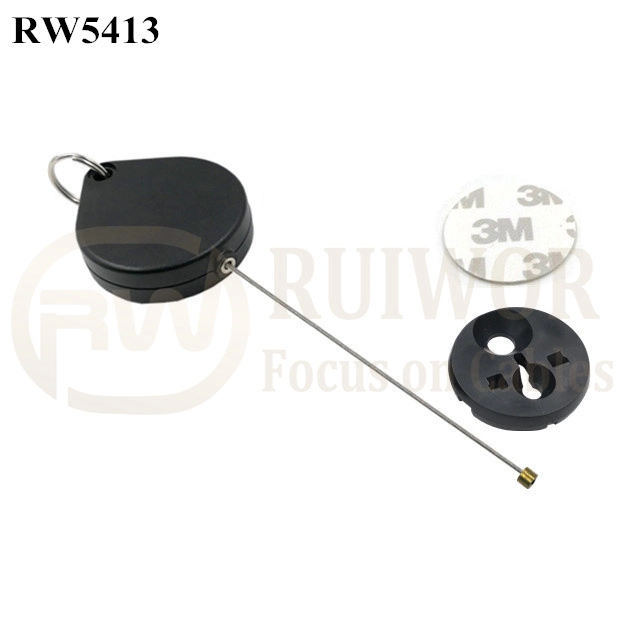 RW5413 Heart-Shaped Security Pull Box Plus Dia 30mmx5.5mm Circular Adhesive ABS Block