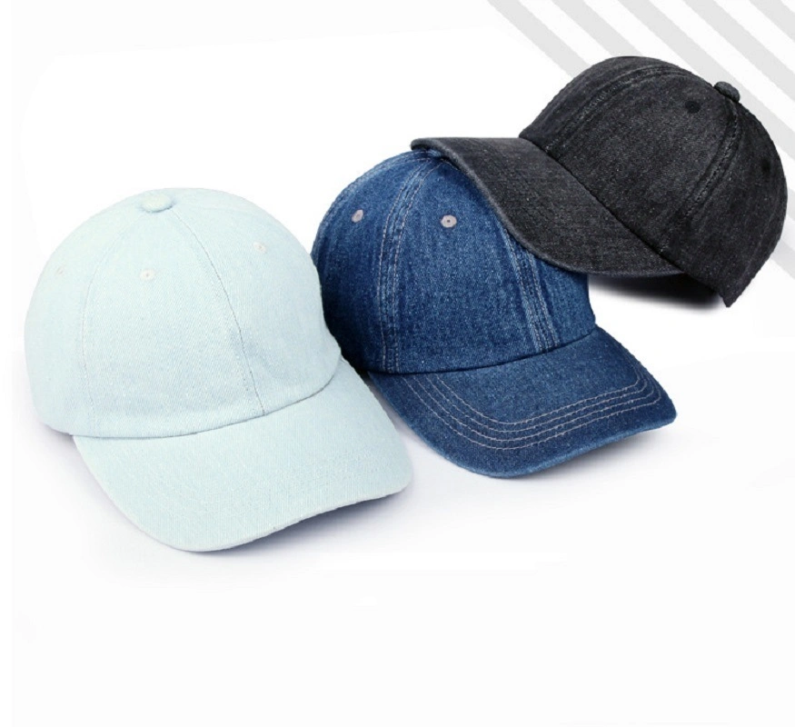 Washed Baseball Cap Denim Six Panel Hats Women Men Adjustable Trucker Visor Plain Hat Wyz13560