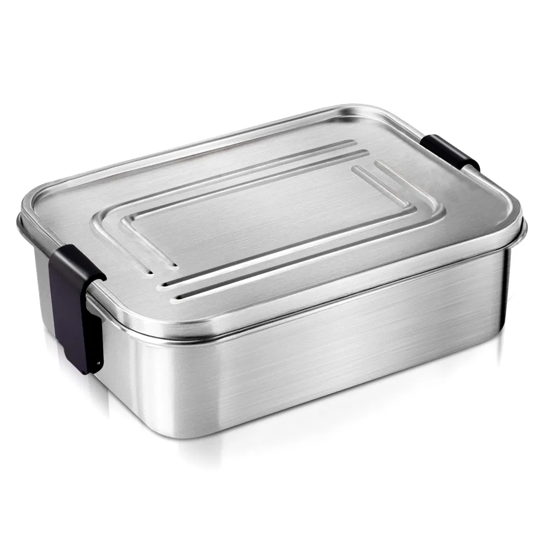 Portable Food Grade Stainless Steel 304 Food Container Kids Bento Lunch Box