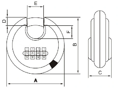 High Quality Stainless Steel Disc Combination Padlock