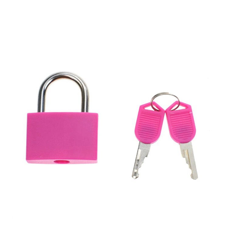 Colorful Plastic Covered Iron Padlock with Keys