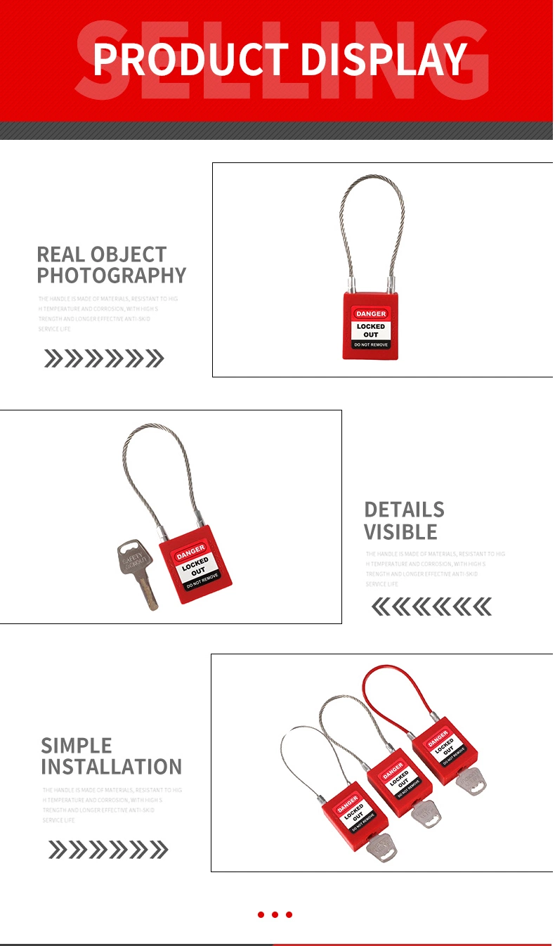 Industry Stainless Steel Cable Safety Padlock Security Lockout Tagout Safe Lock