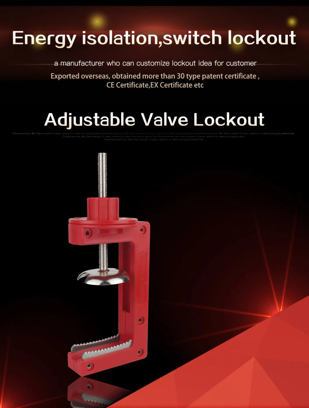 Applicable Locking Range: 31mm-100mm Butterfly Valve Lockout