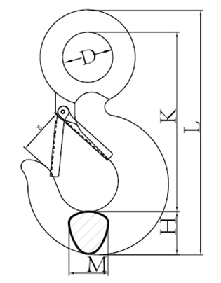 Heavy Duty Forged 320 Type Alloy/Steel Eye Sling Hoist Hook with Safety Latch for Winch Rope