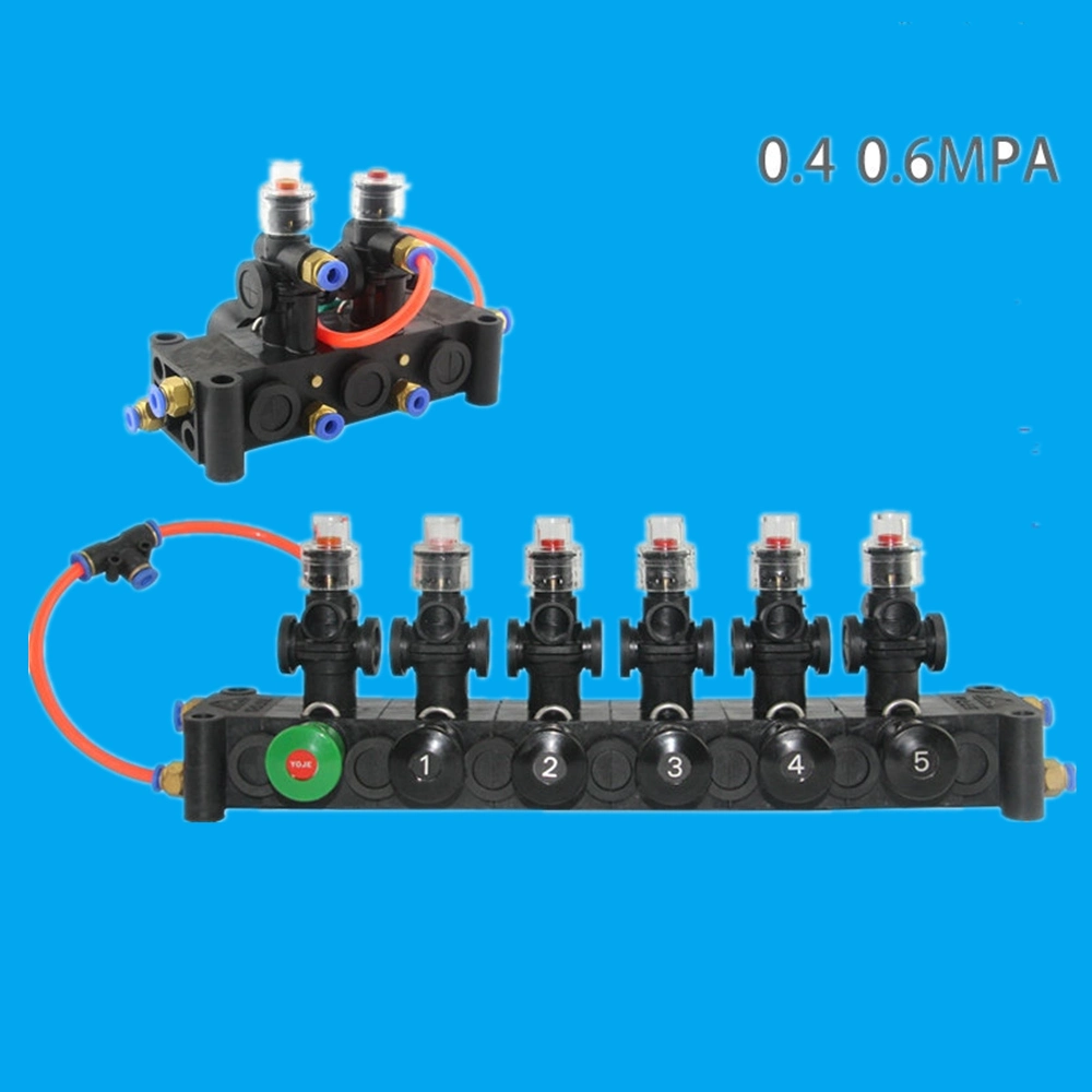 Combination Pneumatic Switch 6 Compartments Fuel Tanker Pneumatic Control Block Valves