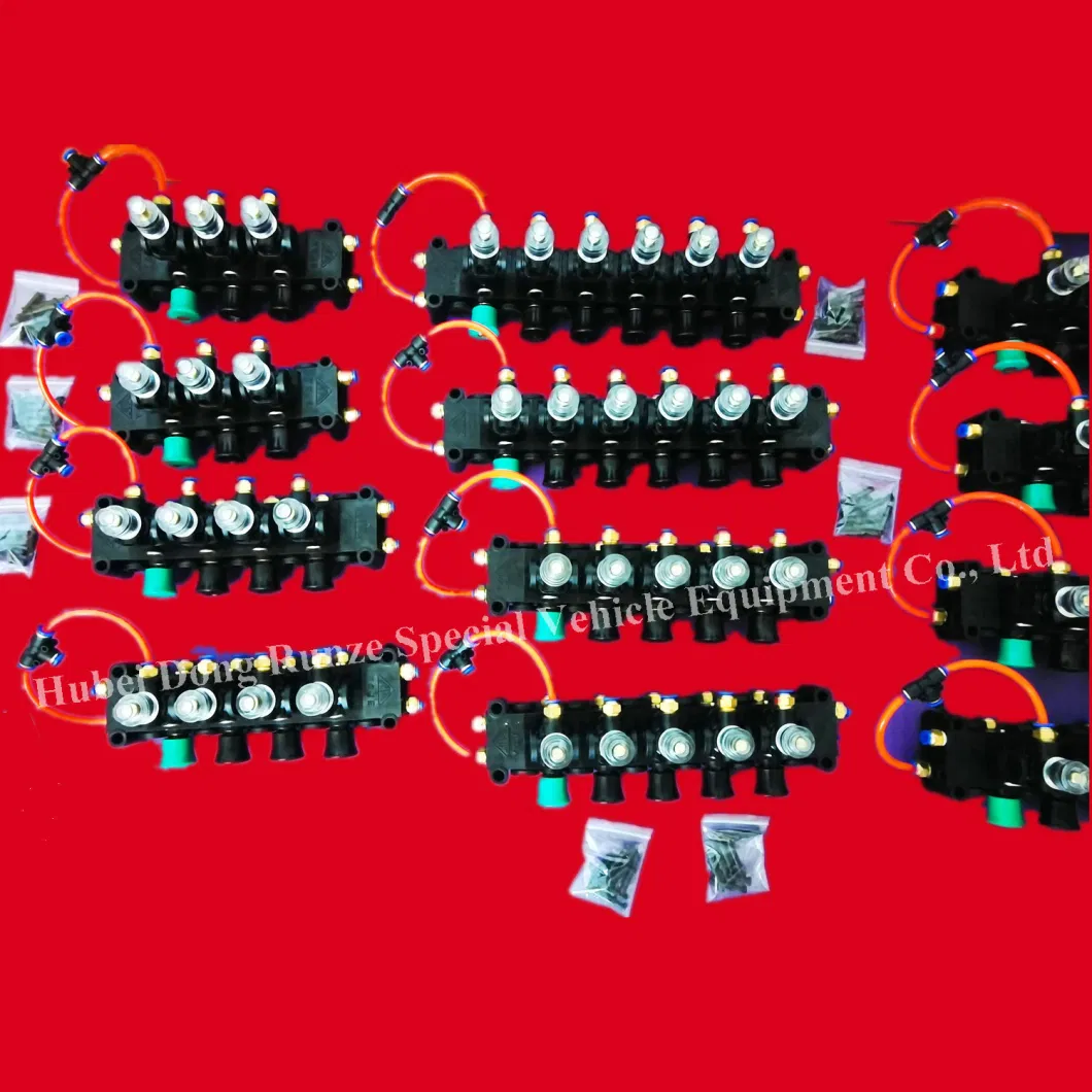 Fuel Tanker Pneumatic Control Block Plastic Switch 7 Compartments Block Valves