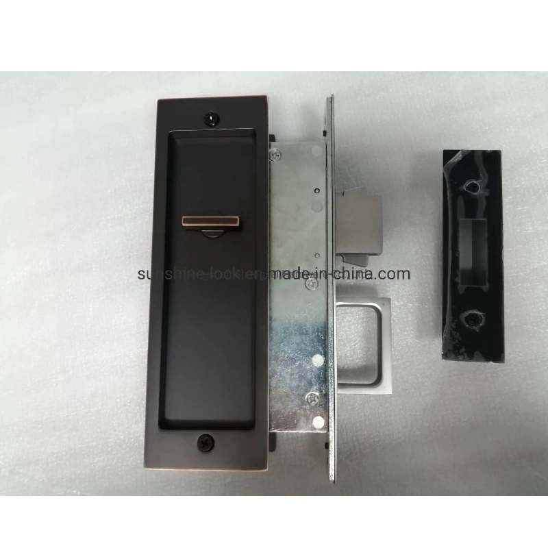 Modern Rectangular Pocket Sliding Door Knob, Heavy Duty Sliding Door Lock