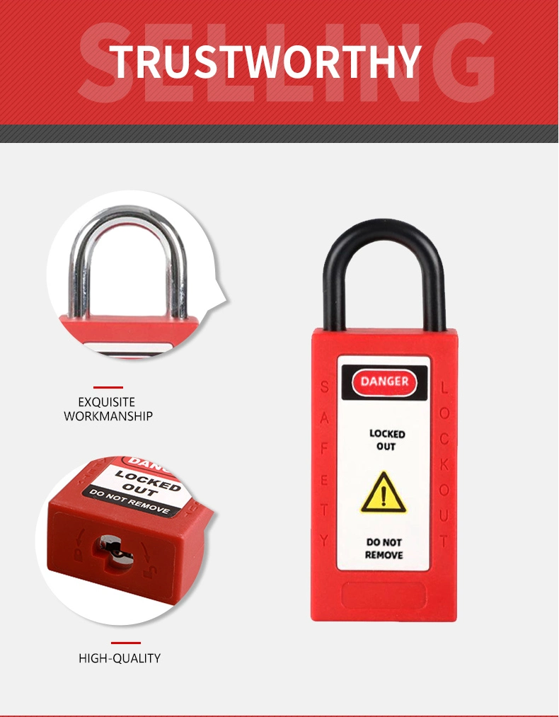 25mm Steel and Nylon Industry Long Body Safety Padlock Security Lockout Tagout