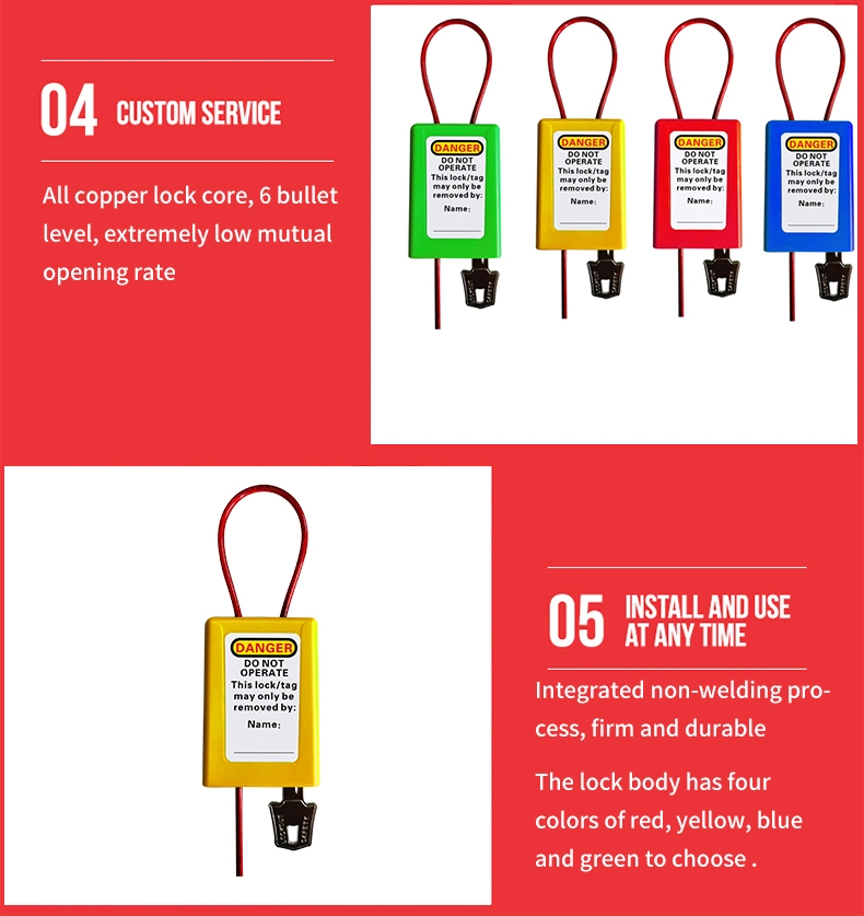 Hand-Held Safety Insulation Adjustable Cable Lockout Device with Adjustable Cable Lockout