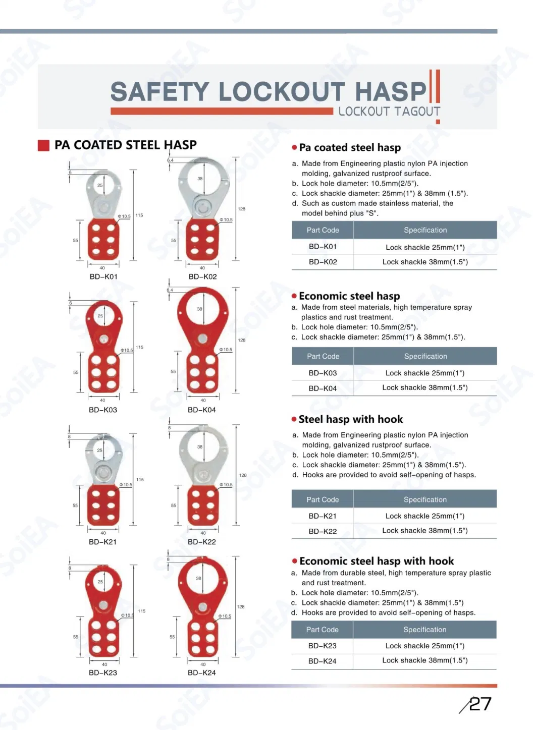 Lockout Tagout Kit Red Industrial Proof Locks 6 Holes for Safety Lockout Devices Safety Padlock Lockout Tagout Hasp