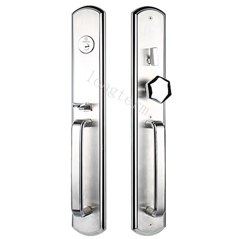 Stainless Steel America Style Door Lock Full Set Front Entry Door Handle Lock for Villa Main Door