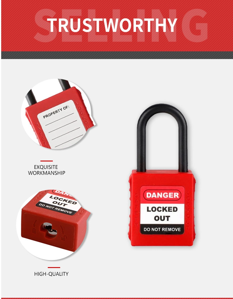 38mm Industry Isolation Nylon Safety Padlock Security Lockout Tagout Safe Lock