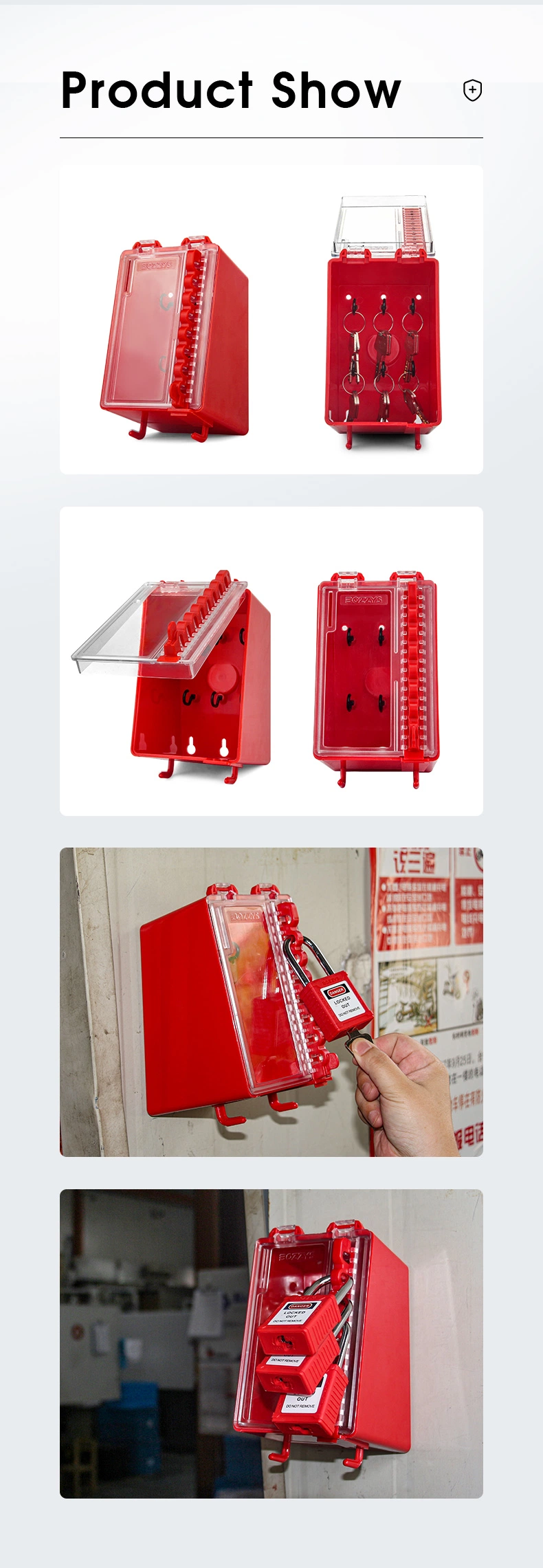 Bozzys Customized Color Small Hanging Steel Lockout Tagout Kits