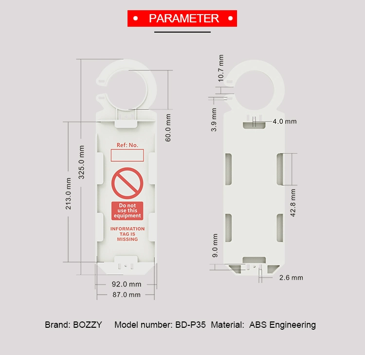 Bozzys Plastic Material High Quality Scaffolding Tagout