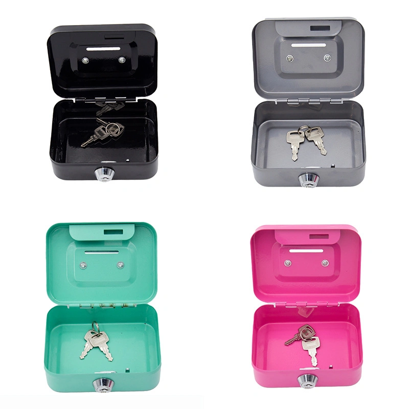 Metal Small Money Box Drop Box Deposit Cash Box with Key Lock