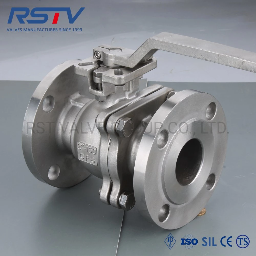 API608/API6d Stainless Steel/Carbon Steel Full Port Locking Device Fire Safe Floating &amp; Trunnion 2PC Flange Ball Valve