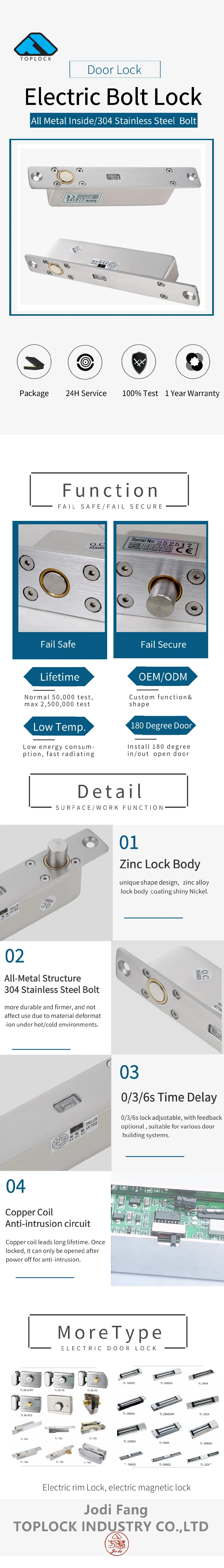 Fail Secure Door Lock Electric Plug Lock Exit Touch Button