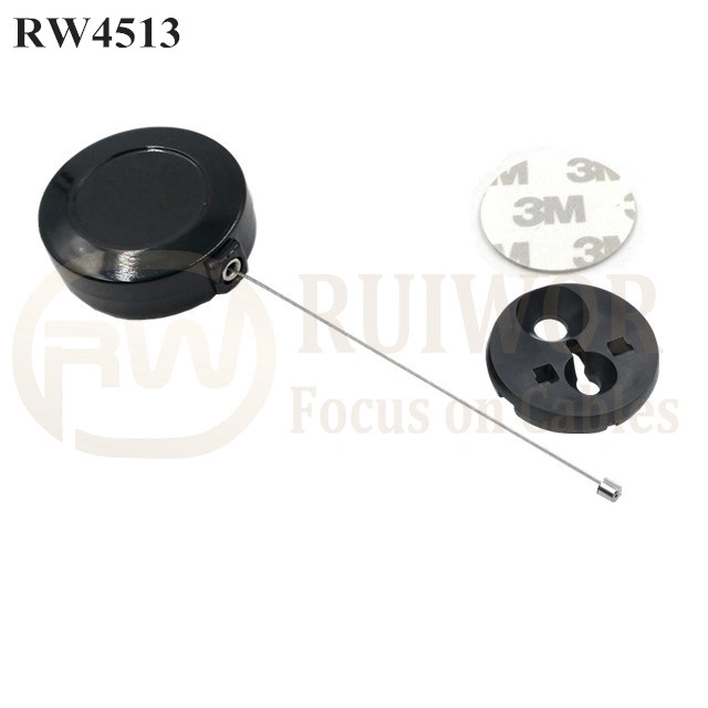 Round Security Pull Box Plus Dia 30mmx5.5mm Circular Adhesive ABS Block