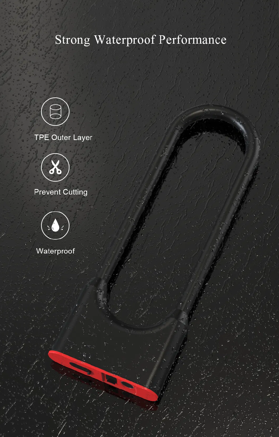 U Shape Safety Lock Bike U-Lock Bluetooth Tuya Smart Control Fingerprint Control Built-in Battery Fingerprint Glass Door Lock