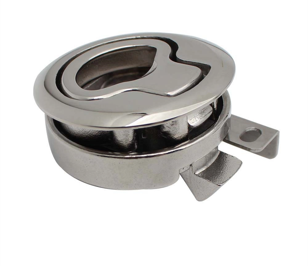 Stainless Steel 316 Flush Pull Ring Floor Round Pull Ring Lock 2 Inch Round Marine Locking Latch