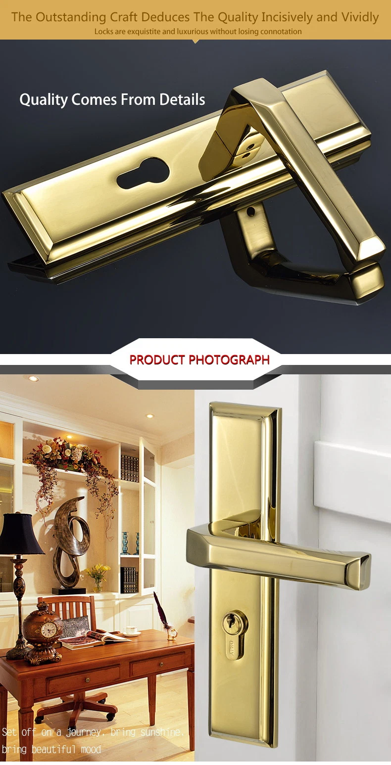 Bedroom Main Door Handles Locks Set Brass Mortise Lever Door Lock