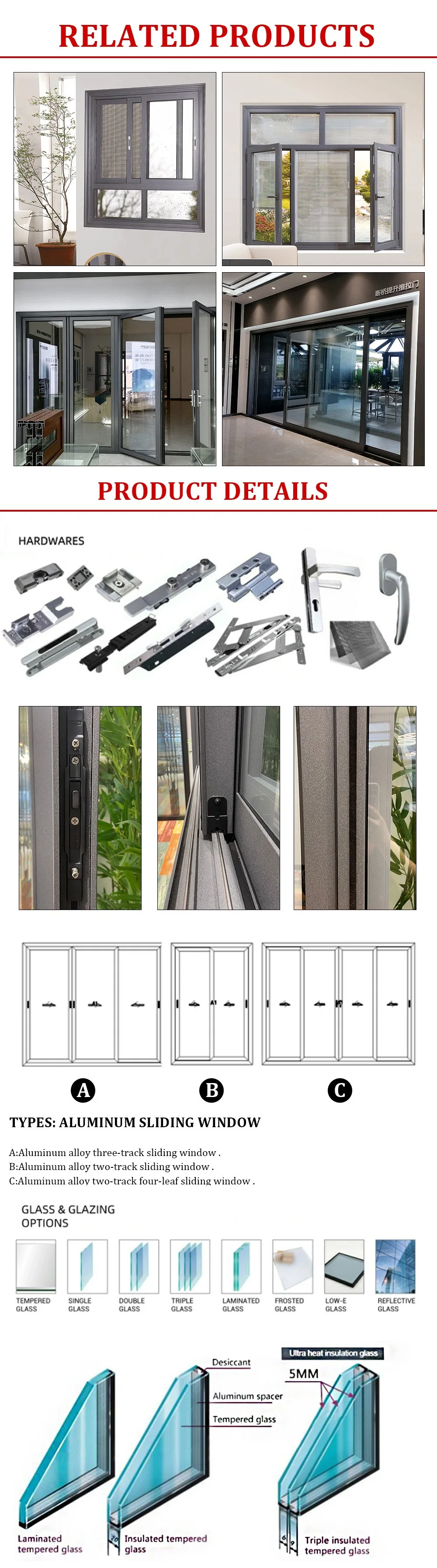 CE Thermal Break Casement Waterproof Design French Doule Glaze Swing Aluminum Arch Top Door