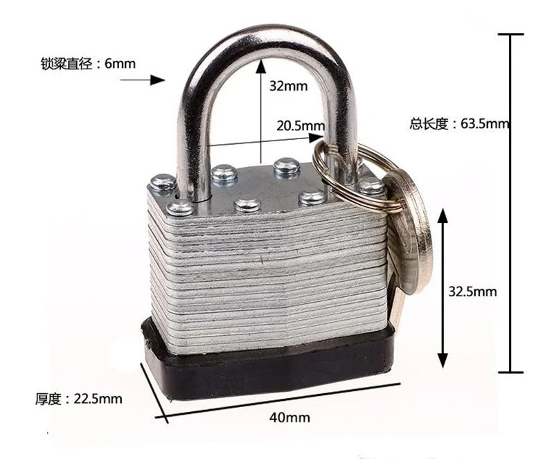 Antibacterial Short Long Shackle Padlock Steel Double Laminated Padlock