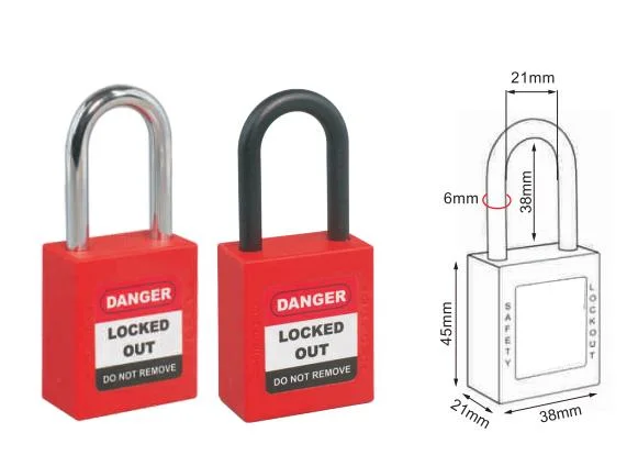 38mm Stainless Steel Shackle Safety Shackle Industrial Safe Padlock with Key