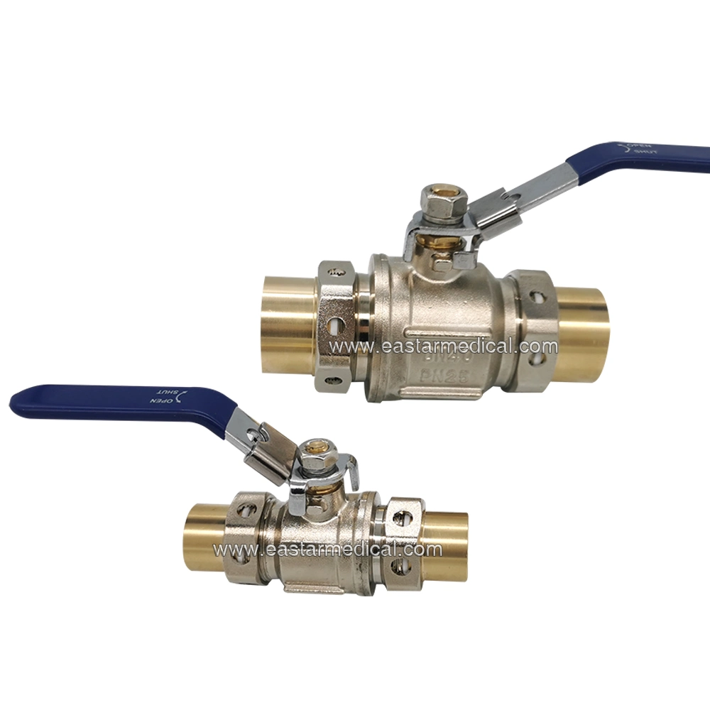 2 Inch 4 Inch Medgas Oxygen Service Gas Ball Valves 2 Way Brass Ball Valve Lockout