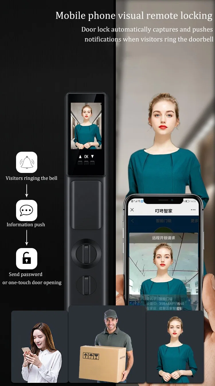 Finger Print WiFi Digital Door Lock with camera Face Recognition Access Door Lock Devices Electrical Safety Lock