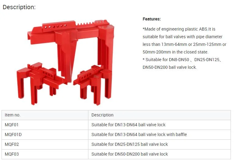 Adjustable Ball Valve Lockout Device with Extension Board Lockout Tagout