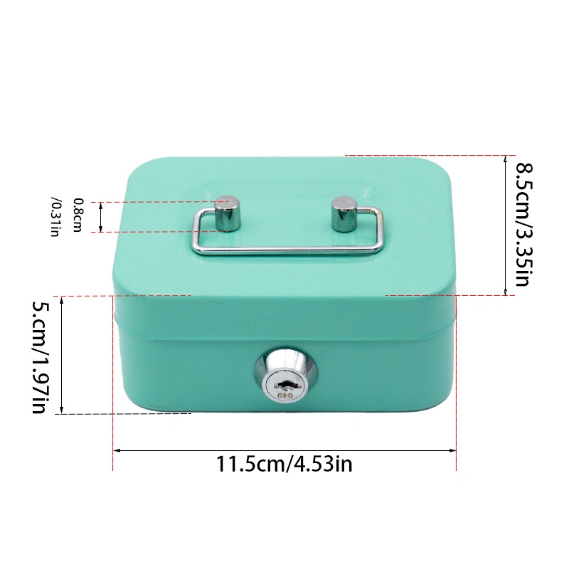 Metal Small Money Box Drop Box Deposit Cash Box with Key Lock