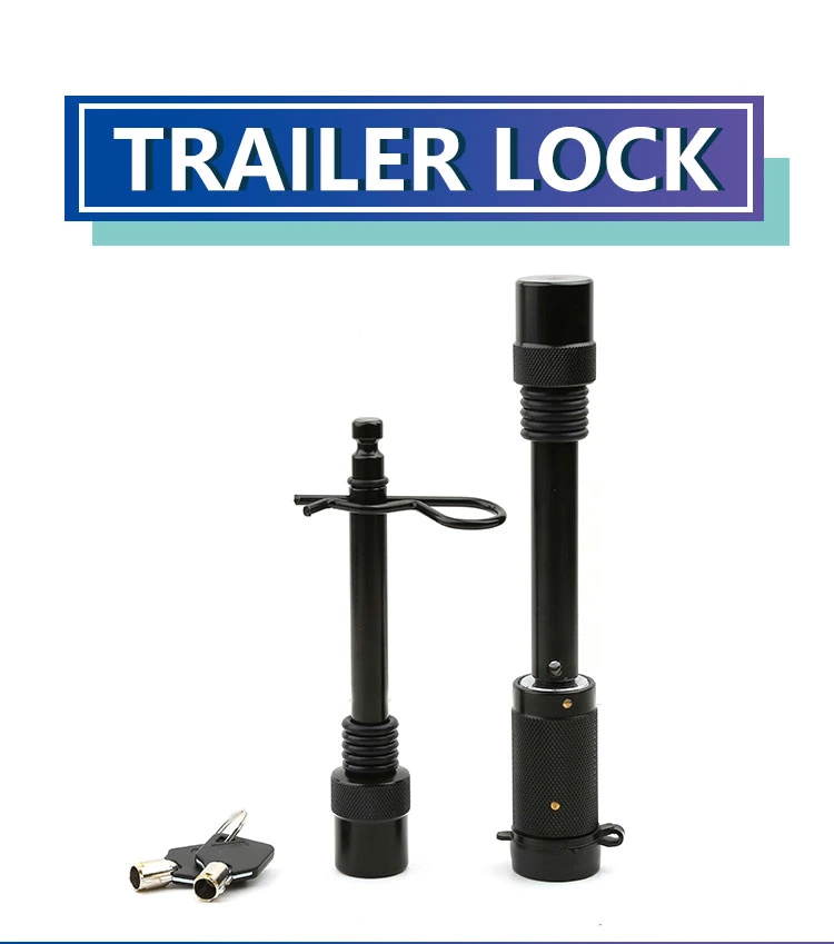 One Locking System Pin Set 5/8 and 1/2 Inch Black Trailer Hitch Lock Set
