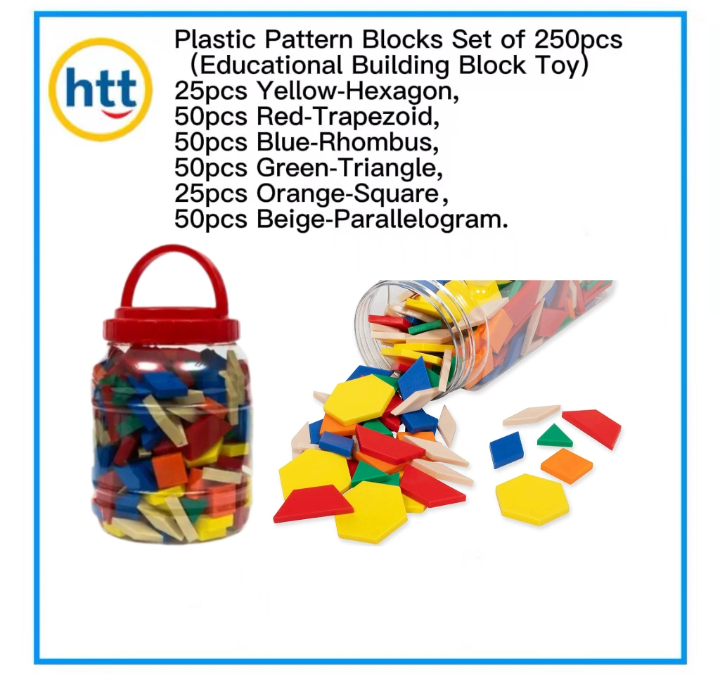 Pattern Blocks, Puzzle Blocks, Early Math Plastic Toys