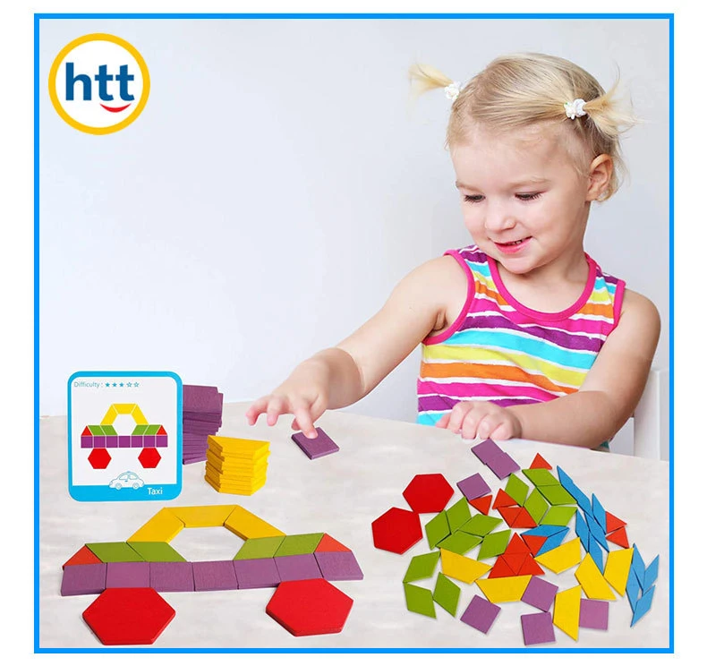 Pattern Blocks, Puzzle Blocks, Early Math Plastic Toys