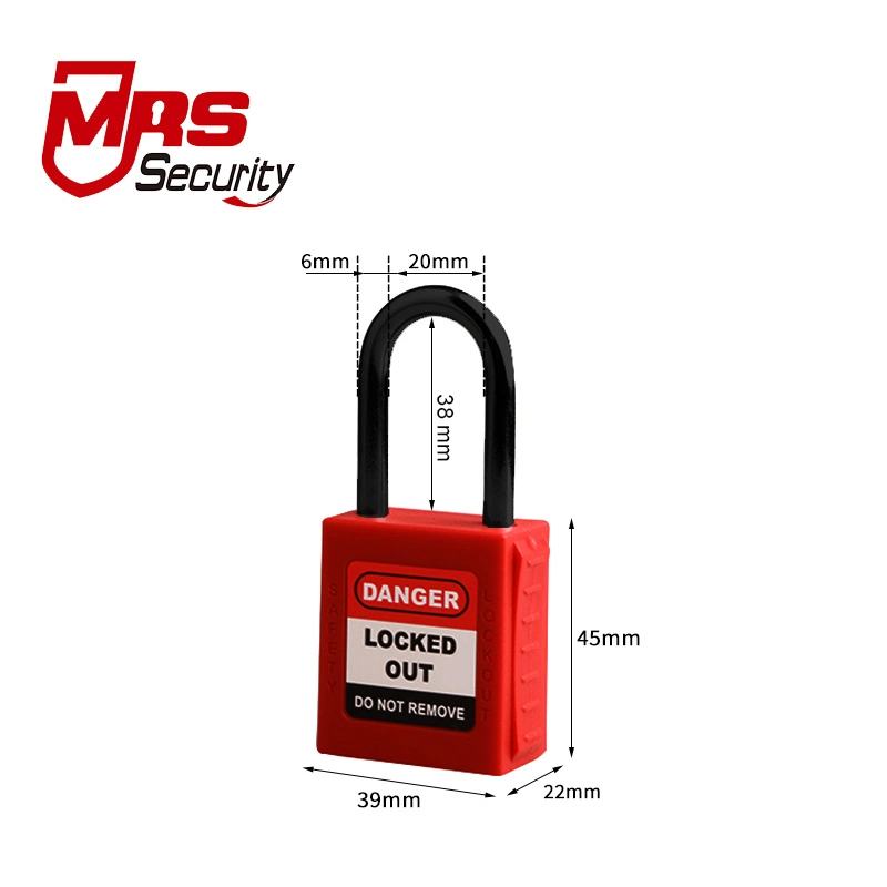 38mm Industry Isolation Nylon Safety Padlock Security Lockout Tagout Safe Lock