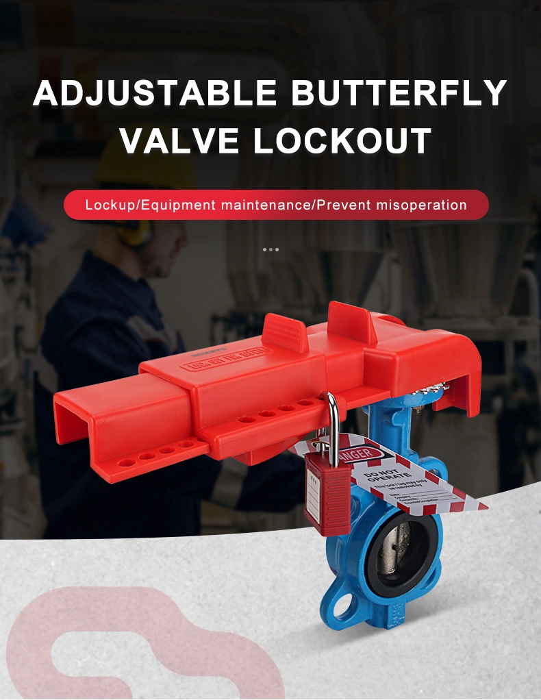Red Universal Butterfly Valve Lockout Bd-F21