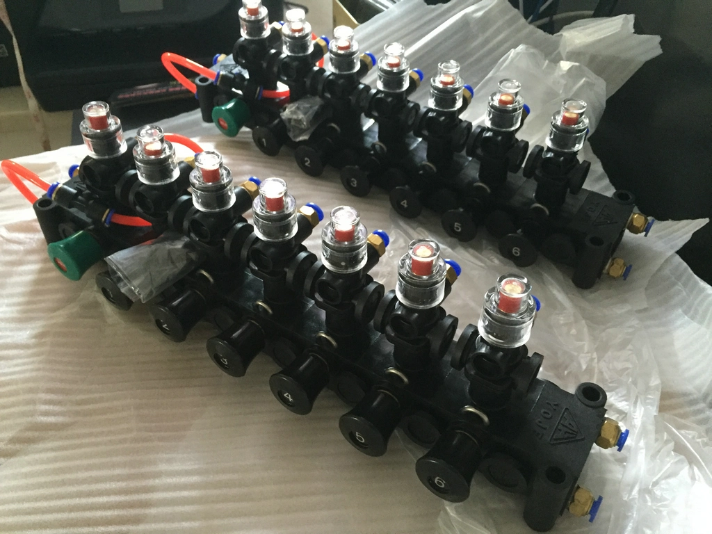 Combination Pneumatic Switch 6 Compartments Fuel Tanker Pneumatic Control Block Valves