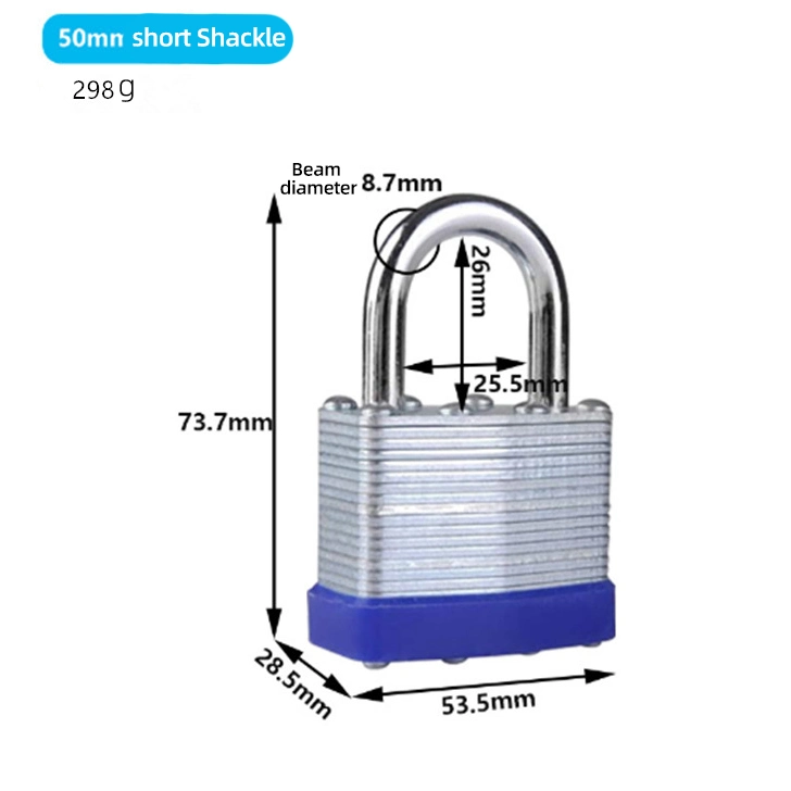 Hardened Steel 45mm 50mm 65mm Safety Outdoor Safety Laminated Keys Padlock