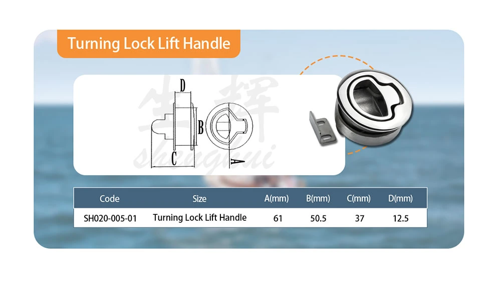 Marine Stainless Steel 316 Floor Buckle Flush Pull Hatch Lift Hatch Boat Deck Cam Hatch Latch Locking Style