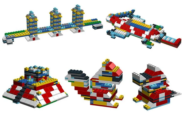 1000 Pieces Plastic ABS DIY Classic Building Bricks Set Basic Build Blocks