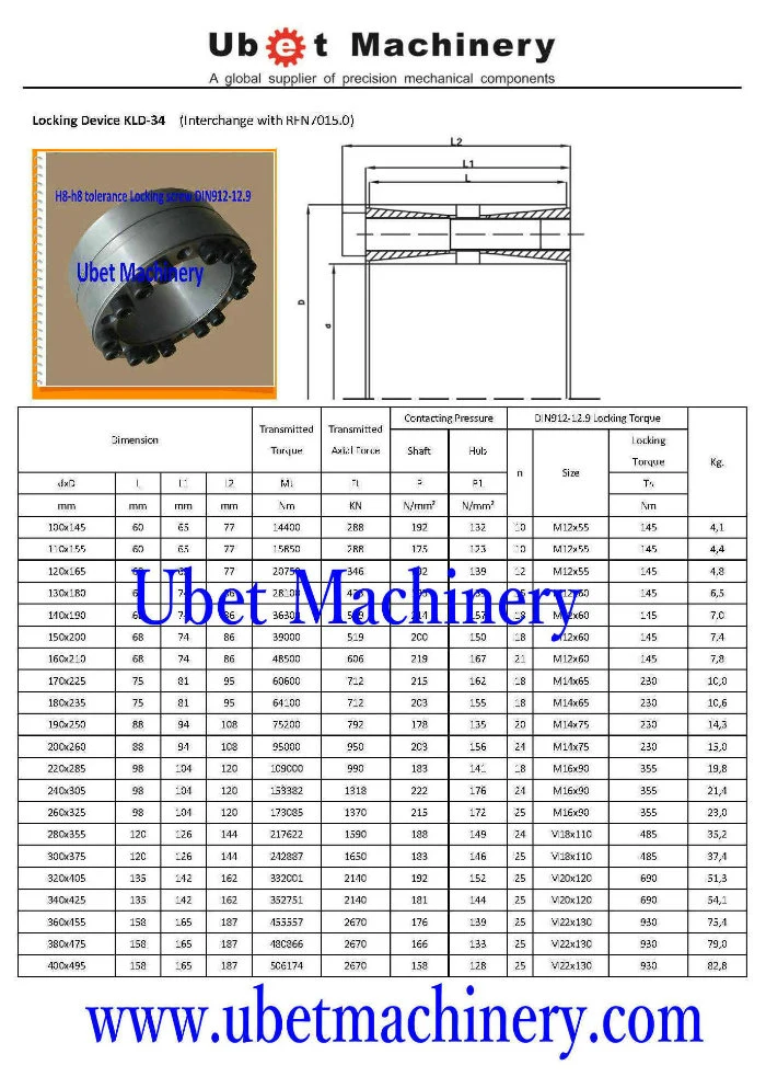 Keyless Shaft Locking Assembly/ Locking Device/Power Lock Assembly (TLK, RfN, RCK)